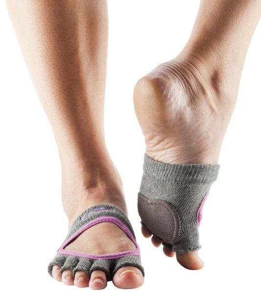 Toesox Releve Half-Toe Yoga Grip Socks Fishnet Storm